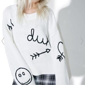 Wildfox Duh Chunky Knit Sweater Size Small Quirky